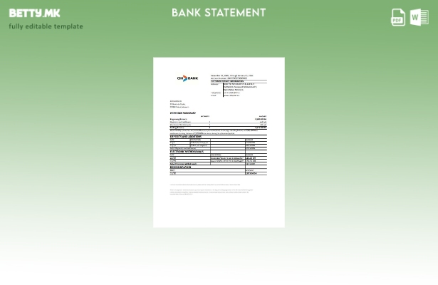 модерен стил Мароко CIH извод од банкарски ексел шаблон